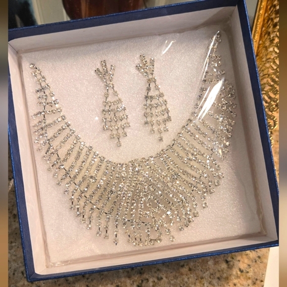 Jewelry - Radiant Silver Necklace and Earring Set